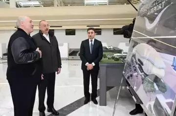 Alexander Lukashenko arrives in Fuzuli