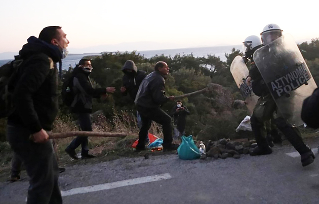 Clash break out on Greek islands