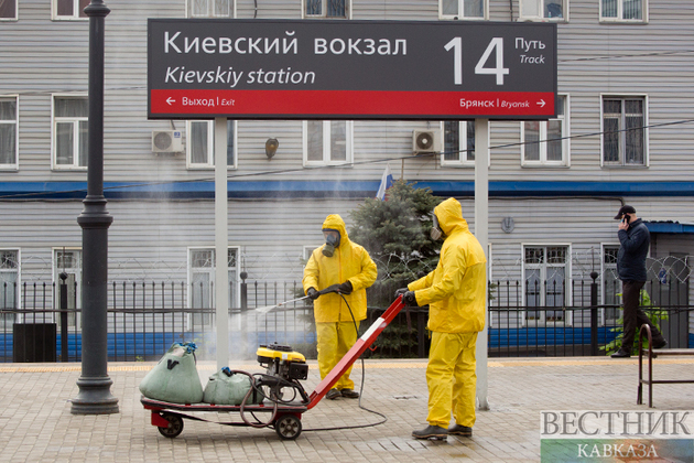 Moscow Kiyevsky railway station sanitised (photo report)