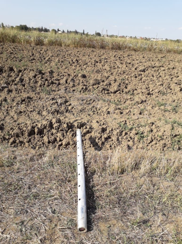 Pieces of cluster warhead fired from Smerch MLRS found in Goranboy (PHOTO)