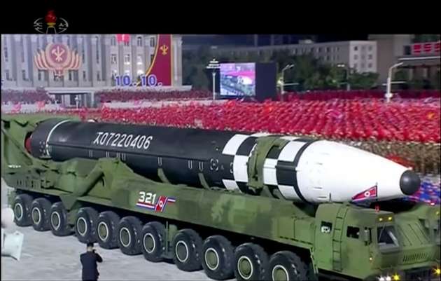 North Korea parades huge new ICBM, but Kim Jong Un stresses deterrent nature