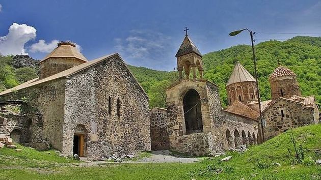The view of Dadivank Monastery in the Kalbajar region of Azerbaijan