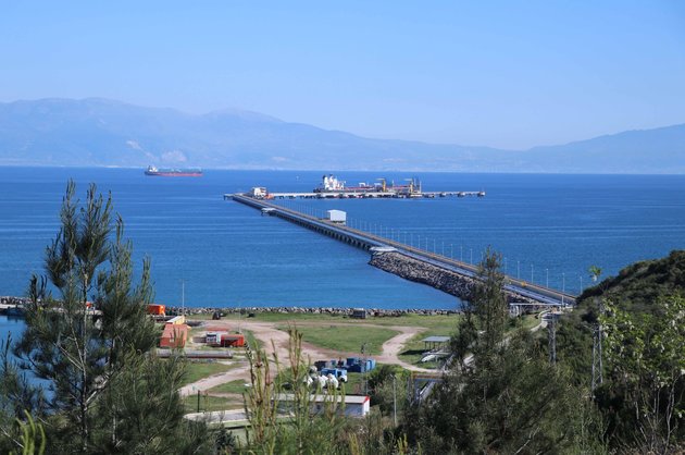 The Haydar Aliyev Marine Terminal, the last stop of the BTC pipeline before crude oil is delivered to global markets