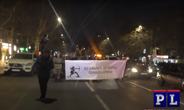 Armenian nationalists stand against “Russian occupation”
