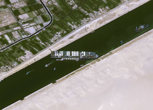 Cargo ship in Suez canal budged 