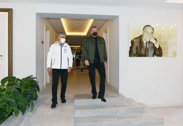  Ilham Aliyev and Mehriban Aliyeva view conditions in Shusha