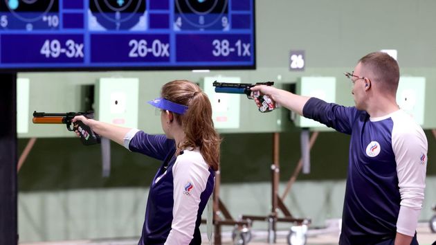 Russia&#039;s mixed team wins Olympic silver in 10m air pistol competition
