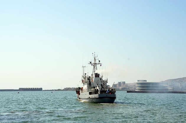 Warships of Caspian Flotilla leave port of Baku