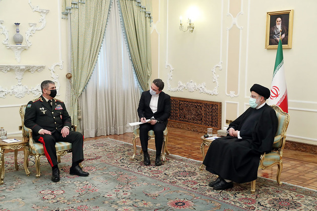 Azerbaijani defence chief received by Iranian president