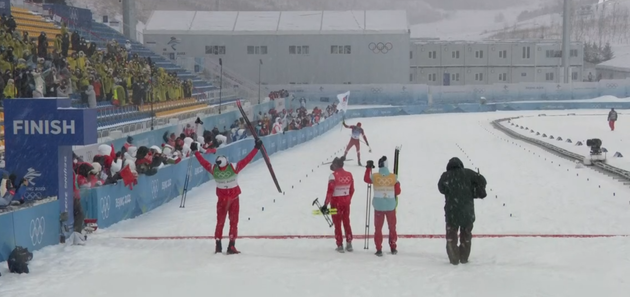 Russian skiers win Olympic gold in relay race