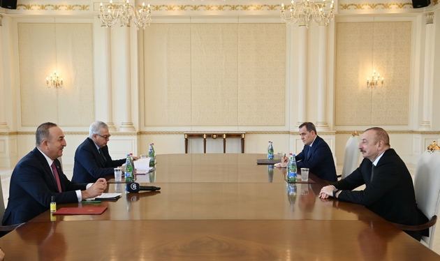 Ilham Aliyev meets with Turkish Foreign Minister
