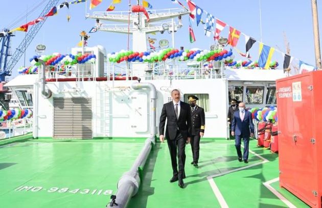 Ilham Aliyev attends ceremony to launch Zarifa Aliyeva ferry boat