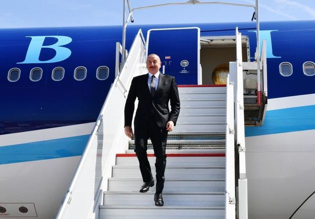 Ilham Aliyev arrives in Brussels for talks with Nikol Pashinyan