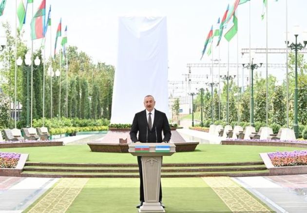 Ilham Aliyev attends opening of Heydar Aliyev Square in Tashkent