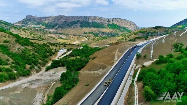 Construction of Ahmedbeyli-Fuzuli-Shusha highway rapidly continues (PHOTO)