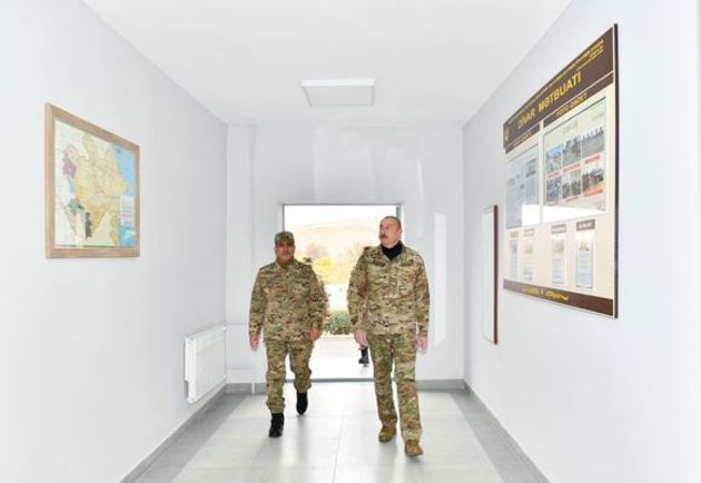 Ilham Aliyev visits newly commissioned military unit in Fizuli region