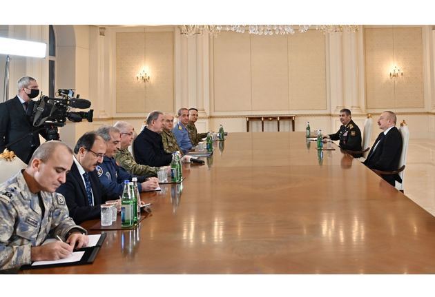 Ilham Aliyev receives delegation led by Turkish defense minister
