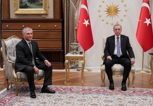 Erdogan hosts Duma Speaker Volodin in Ankara