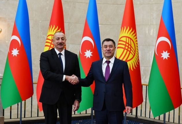 President of Kyrgyzstan Sadyr Japarov congratulates Ilham Aliyev