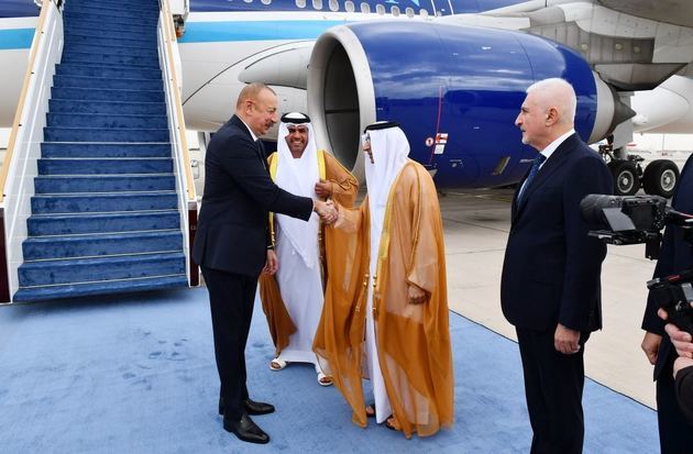 President of Azerbaijan arrives on working visit in UAE 