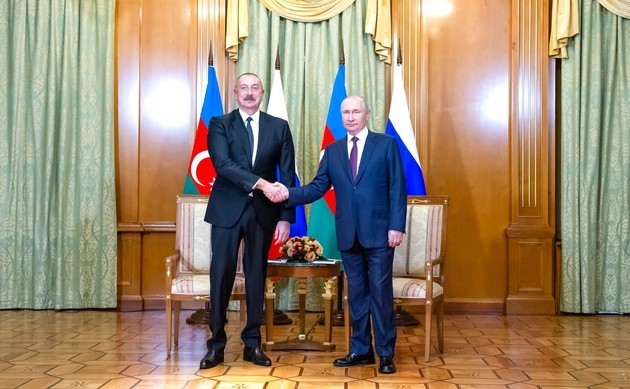 Vladimir Putin and Ilham Aliyev discuss practical measures to achieve peace in South Caucasus
