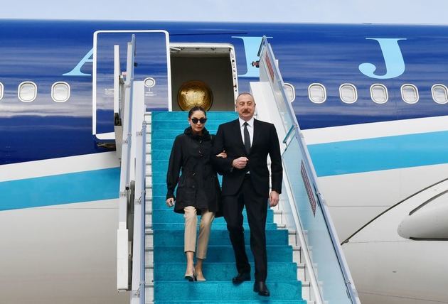 Ilham Aliyev and Mehriban Aliyeva arrive in Istanbul