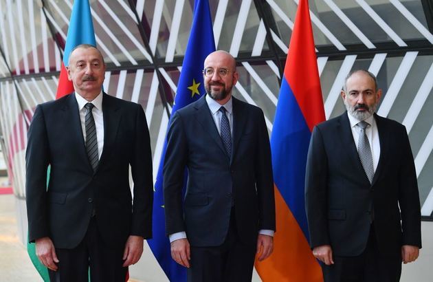 Aliyev, Pashinyan and Michel start meeting in Brussels
