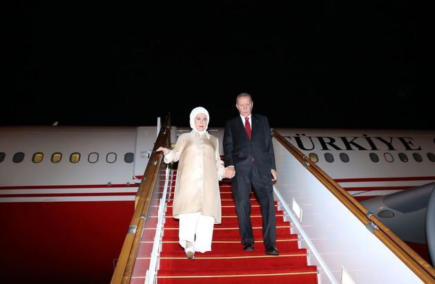 Erdogan arrives on state visit in Baku