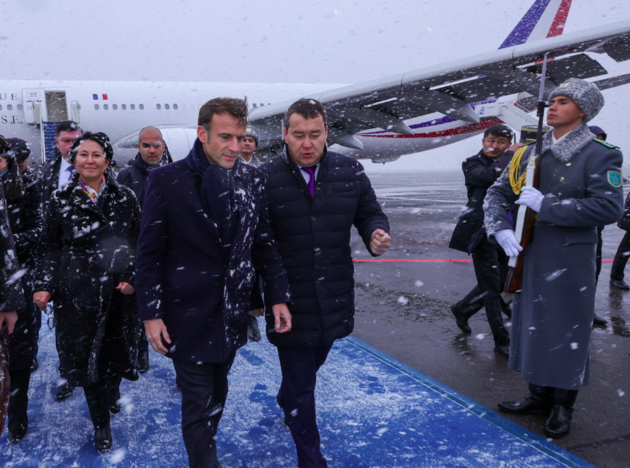 Macron arrives in Kazakhstan