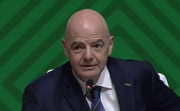 still from the broadcast of the 73rd FIFA Congress on the organization's website