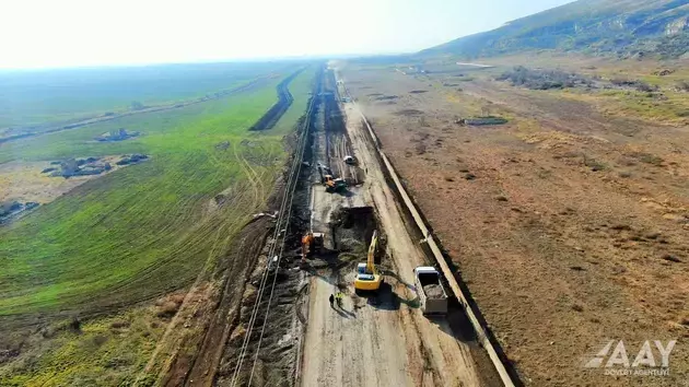 New Aghdere-Aghdam road under construction in Azerbaijan