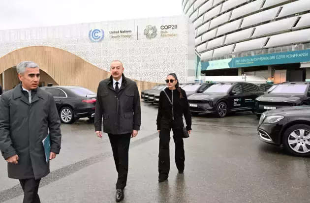 Ilham Aliyev and Mehriban Aliyeva visit Baku Olympic Stadium prior to COP29