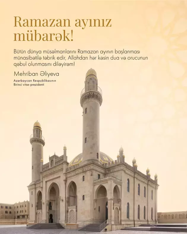 Mehriban Aliyeva congratulates Muslims as Ramadan Commences