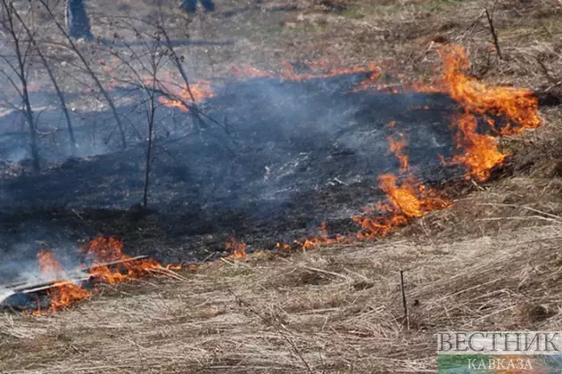 Mount Mashuk burning in Stavropol