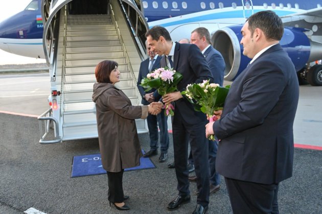Sahiba Gafarova arrives in St. Petersburg for official visit