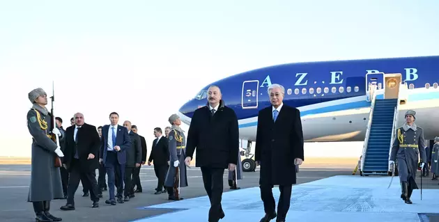 President of Azerbaijan arrives in Kazakhstan for state visit