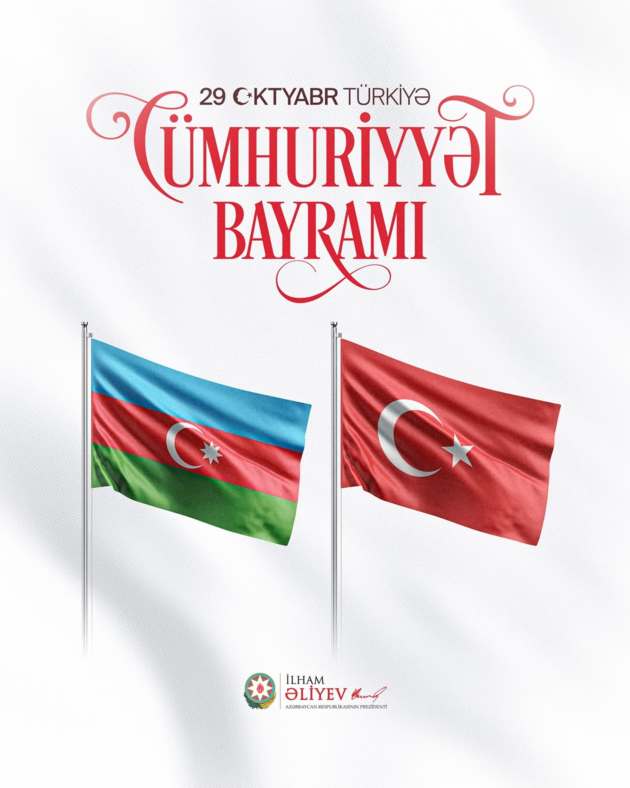 Ilham Aliyev congratulates Türkiye on Republic Day