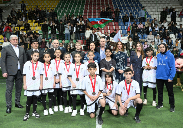 Leyla, Arzu and Alena Aliyeva attend mini-football tournament held among orphanage teams