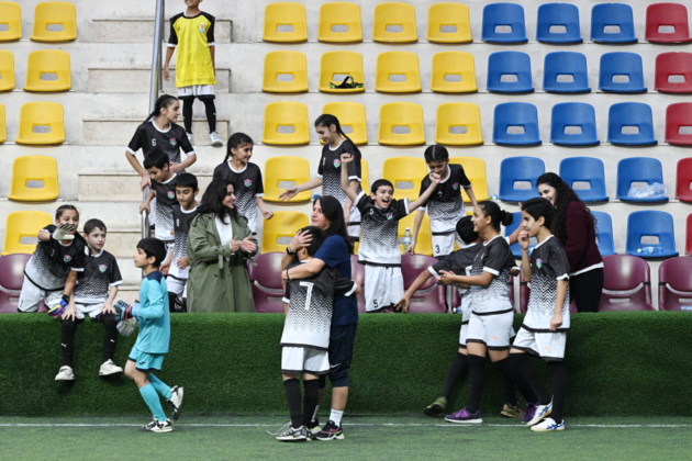 Leyla, Arzu and Alena Aliyeva attend mini-football tournament held among orphanage teams