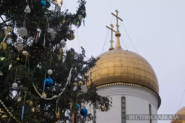 Russia's main national Christmas tree lit up in Kremlin