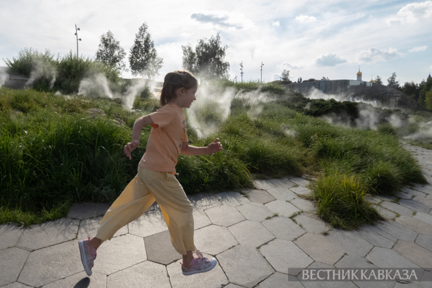 A girl in Zaryadye Park