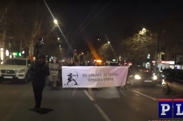 Armenian nationalists stand against “Russian occupation”