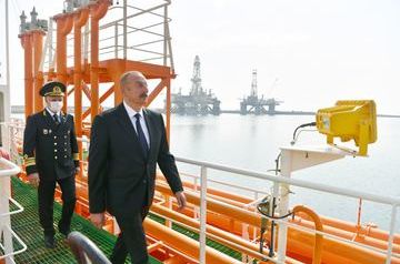 Ilham Aliyev attends ceremony to launch &#039;Kalbajar&#039; oil tanker