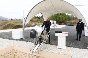 Ilham Aliyev arrives in Hadrut