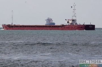 Barge runs aground in Caspian Sea