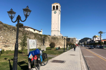Azerbaijani traveler reaches Albania riding a bike