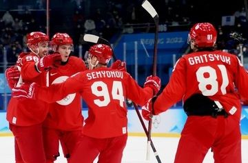 Russia&#039;s ice hockey team defeats Denmark 2-0 at Winter Olympics