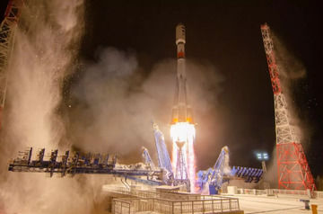 Soyuz-2.1b carrier rocket with military satellites blasts off from Plesetsk spaceport