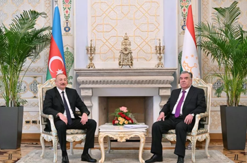 Emomali Rahmon meets with Ilham Aliyev