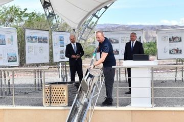 Ilham Aliyev lays foundation of settlement in Jabrayil region